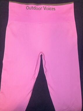 Outdoor Voices SeamlessRib 7/8 Leggings Pink Bubblegum Size L